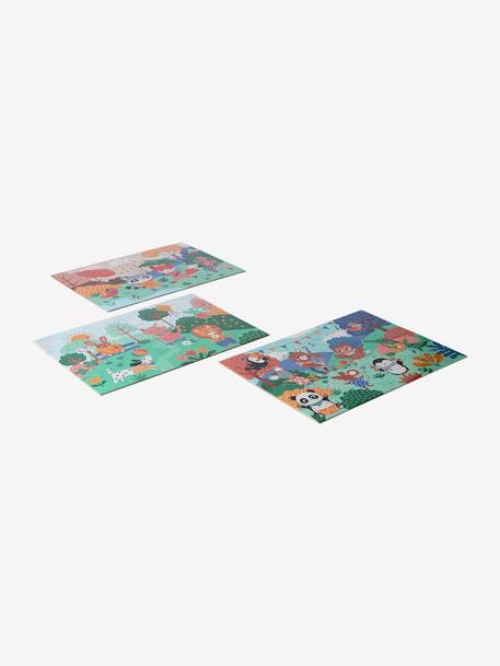 3 puzzles évolutifs 12 à 36 pièces en carton Les animaux joyeux multicolore - vertbaudet enfant 