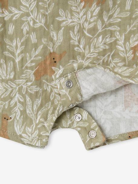 Printed baby playsuit khaki - vertbaudet enfant 