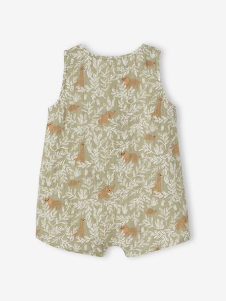 Printed baby playsuit khaki - vertbaudet enfant 