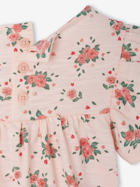 T-shirt fleuri bébé en coton bio rose pâle - vertbaudet enfant 