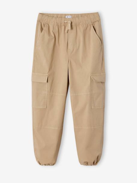 Washed-Effect Parachute Trousers, JONEN beige - vertbaudet enfant 