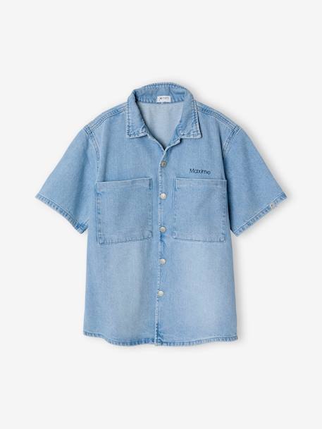 Chemise denim léger manches courtes garçon denim bleached - vertbaudet enfant 