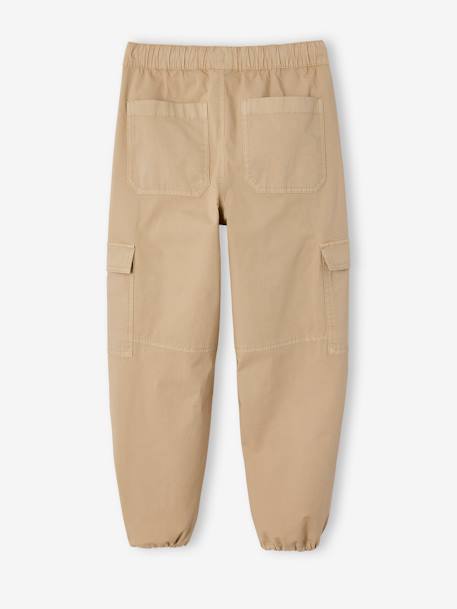 Washed-Effect Parachute Trousers, JONEN beige - vertbaudet enfant 