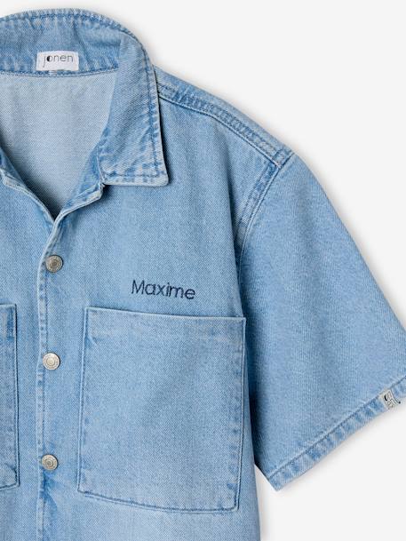 Chemise denim léger manches courtes garçon denim bleached - vertbaudet enfant 