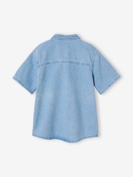 Chemise denim léger manches courtes garçon denim bleached - vertbaudet enfant 