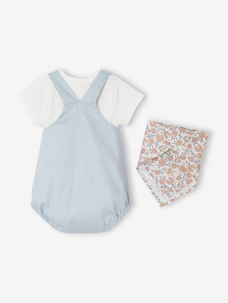 Newborn sleepsuit, bodysuit and scarf set ecru - vertbaudet enfant 