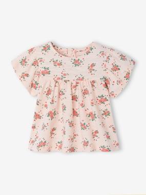 T-shirt fleuri bébé en coton bio - vertbaudet enfant Bébé-T-shirt, sous-pull-T-shirt fleuri bébé en coton bio