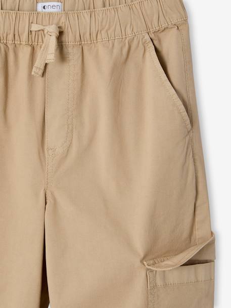 Washed-Effect Parachute Trousers, JONEN beige - vertbaudet enfant 