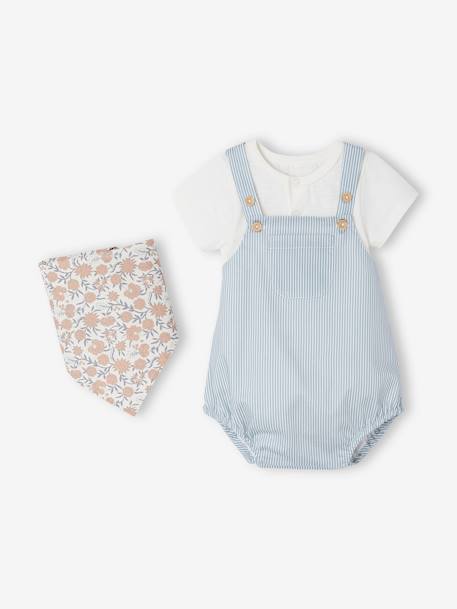 Newborn sleepsuit, bodysuit and scarf set ecru - vertbaudet enfant 