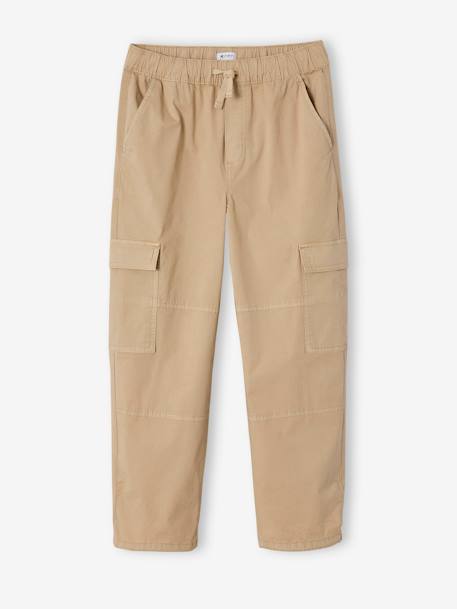 Washed-Effect Parachute Trousers, JONEN beige - vertbaudet enfant 