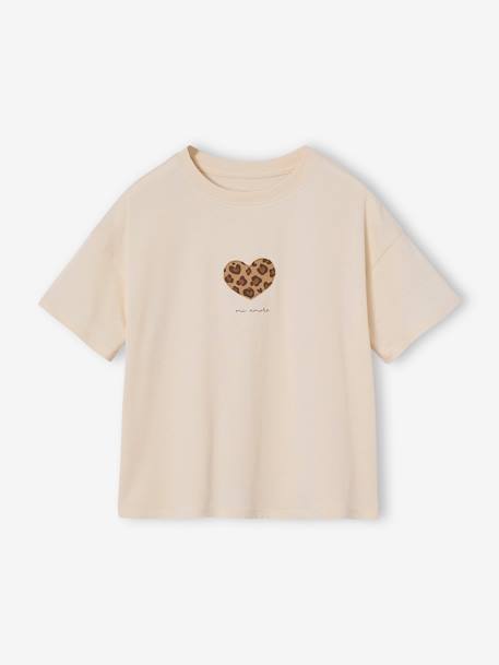 Short-sleeved printed T-shirt for girls anthracite+beige+pale yellow+sandy beige+vanilla - vertbaudet enfant 