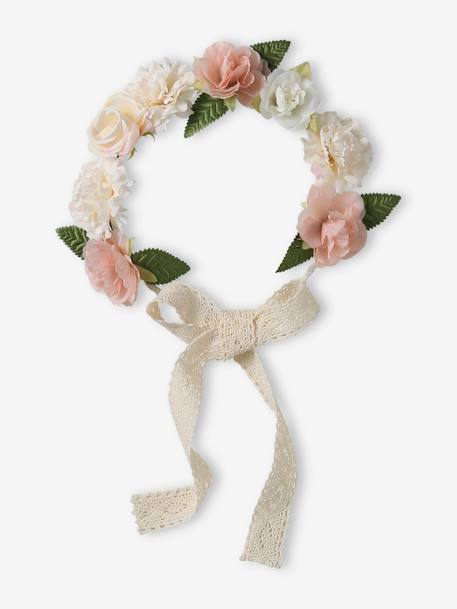 Bohemian Flower Wreath for Girls ecru - vertbaudet enfant 