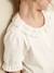 Girl's t-shirt with English embroidery collar CYRILLUS in organic cotton ecru - vertbaudet enfant 