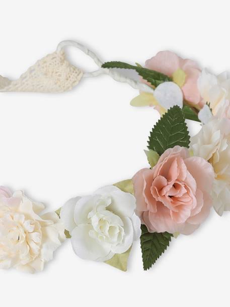 Bohemian Flower Wreath for Girls ecru - vertbaudet enfant 