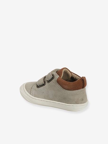 Pair of Soft Leather Boots for Babies, Designed for First Steps beige+blue+brown+chocolate+electric blue+green+ochre+sage green+set beige+set brown+set green - vertbaudet enfant 