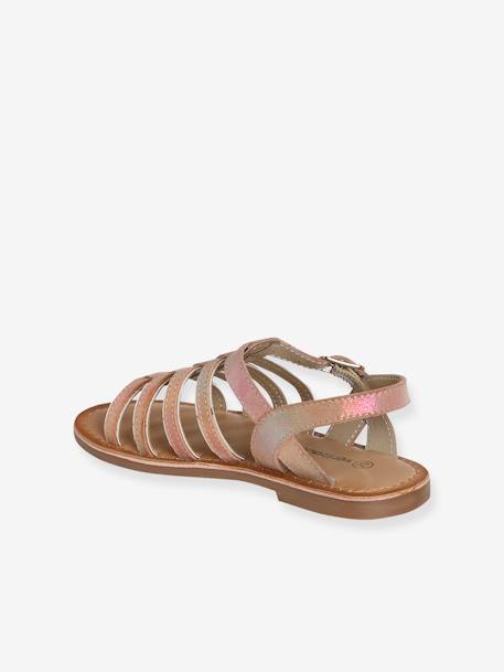 Multi-Strap Leather Sandals for Girls, Designed for Autonomy 6510+caramel+multicoloured - vertbaudet enfant 