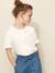 Girl's t-shirt with English embroidery collar CYRILLUS in organic cotton ecru - vertbaudet enfant 