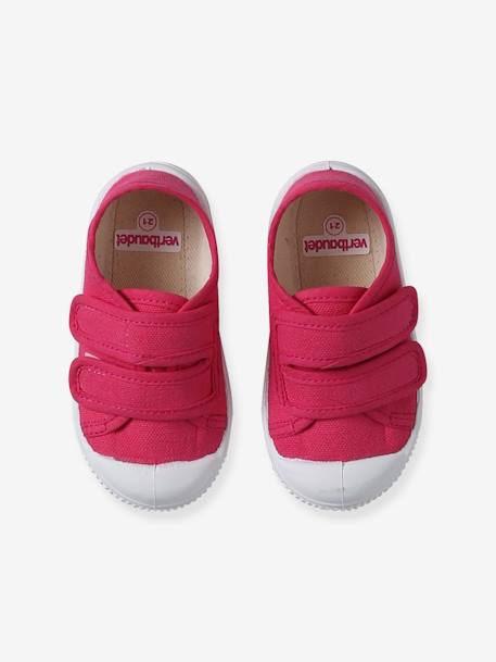 Hook-&-Loop Canvas Trainers for Babies - Made in France fuchsia+rose - vertbaudet enfant 