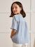 Girl's gauze shirt - organic cotton CYRILLUS denim blue+sage green - vertbaudet enfant 