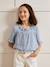 Chemise fille en gaze - coton biologique bleu jean+vert sauge - vertbaudet enfant 
