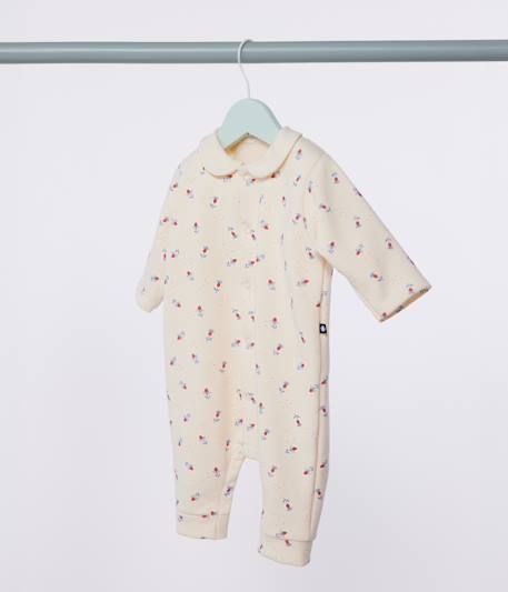 Combinaison longue en molleton bébé vanille - vertbaudet enfant 