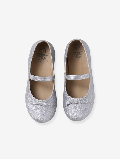 Glittery Ballet Pumps for Girls, Designed for Autonomy silver - vertbaudet enfant 