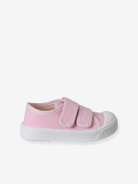 Hook-&-Loop Canvas Trainers for Babies - Made in France fuchsia+rose - vertbaudet enfant 