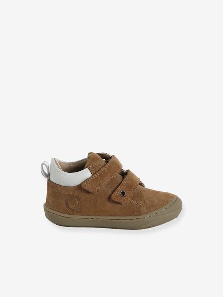 Pair of Soft Leather Boots for Babies, Designed for First Steps beige+blue+brown+chocolate+electric blue+green+ochre+sage green+set beige+set brown+set green - vertbaudet enfant 