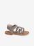 Pair of Leather Hook-&-Loop Sandals for Children, Designed for Autonomy printed beige - vertbaudet enfant 