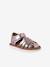 Sandales scratchées cuir bébé bout fermé blanc+lot rose - vertbaudet enfant 