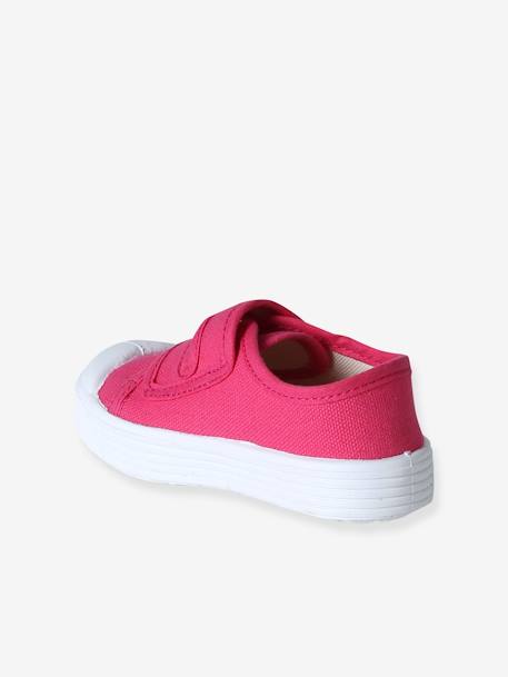 Hook-&-Loop Canvas Trainers for Babies - Made in France fuchsia+rose - vertbaudet enfant 
