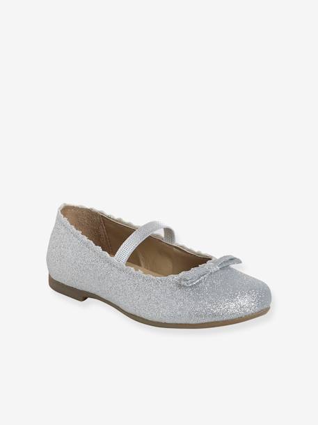 Glittery Ballet Pumps for Girls, Designed for Autonomy silver - vertbaudet enfant 