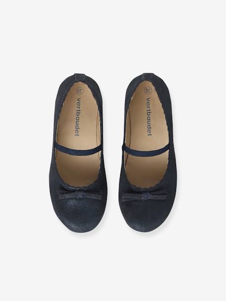 Glittery Leather Ballet Pumps for Girls, Designed for Autonomy 6337+6397 - vertbaudet enfant 