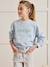 Sweat fille à messageen coton Liberty en coton bio bleu ciel - vertbaudet enfant 