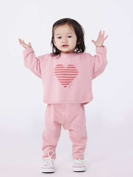Sweat bébé en coton uni rose - vertbaudet enfant 