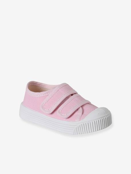 Hook-&-Loop Canvas Trainers for Babies - Made in France fuchsia+rose - vertbaudet enfant 