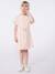 Robe à rayures en éponge fille abricot - vertbaudet enfant 