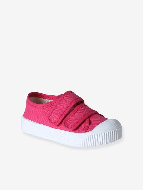 Hook-&-Loop Canvas Trainers for Babies - Made in France fuchsia+rose - vertbaudet enfant 