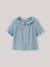 Chemise fille en gaze - coton biologique bleu jean+vert sauge - vertbaudet enfant 
