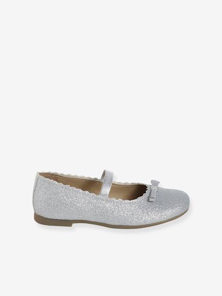Glittery Ballet Pumps for Girls, Designed for Autonomy silver - vertbaudet enfant 