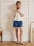 Girl's English embroidery blouse in cotton gauze CYRILLUS ecru - vertbaudet enfant 