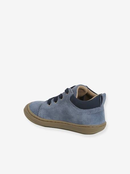 Soft Leather Lace-Up Boots, Designed for First Steps blue+camel+khaki+navy blue+set blue - vertbaudet enfant 