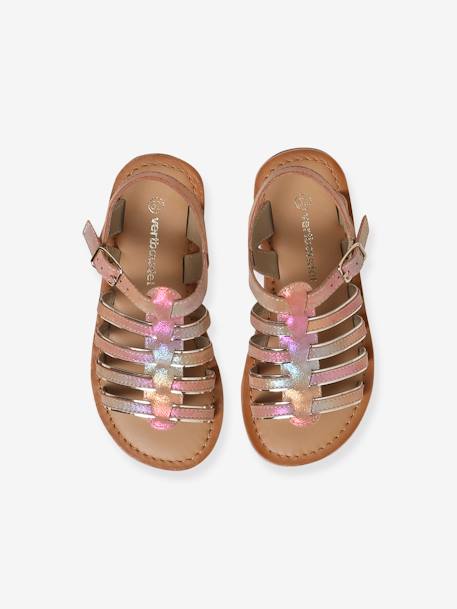 Multi-Strap Leather Sandals for Girls, Designed for Autonomy 6510+caramel+multicoloured - vertbaudet enfant 