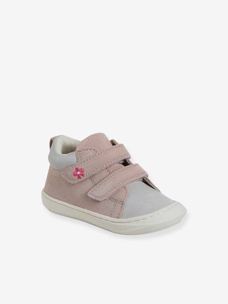 Chaussures premiers pas bébé scratch beige imprimé+bleu imprimé+bois de rose+bronze+lot rose+mauve+or+rose+rose imprimé+rose poudré+turquoise+vert imprimé - vertbaudet enfant 
