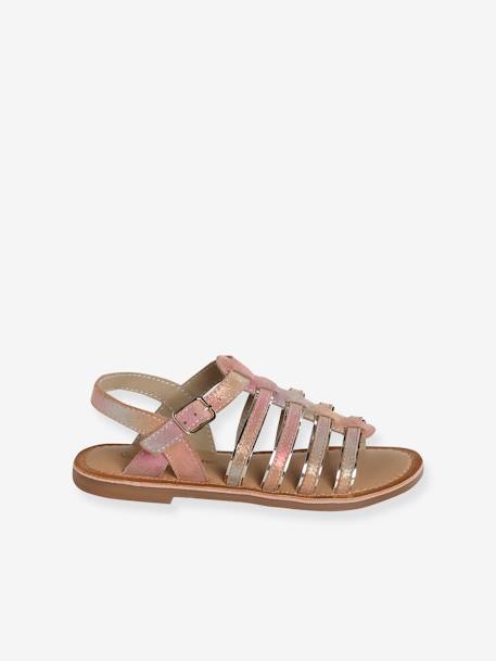 Multi-Strap Leather Sandals for Girls, Designed for Autonomy 6510+caramel+multicoloured - vertbaudet enfant 