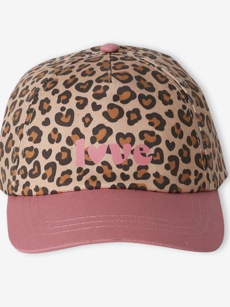 Leopard Print Cap for Girls blush - vertbaudet enfant 