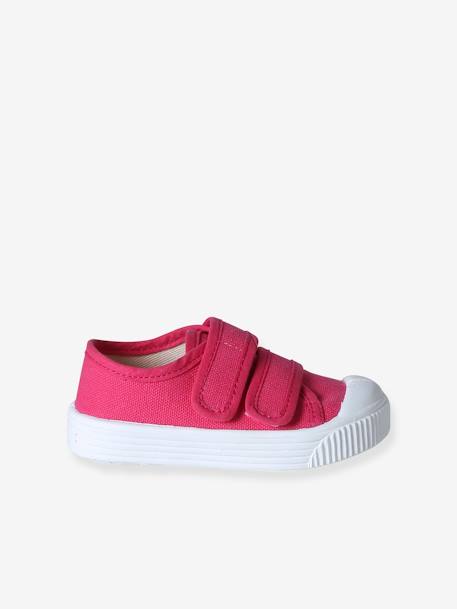 Hook-&-Loop Canvas Trainers for Babies - Made in France fuchsia+rose - vertbaudet enfant 