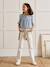 Chemise fille en gaze - coton biologique bleu jean+vert sauge - vertbaudet enfant 