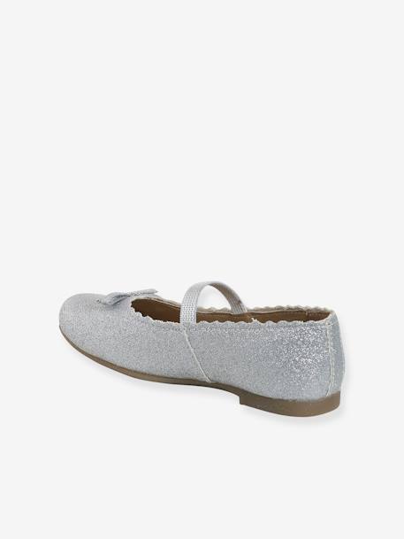 Glittery Ballet Pumps for Girls, Designed for Autonomy silver - vertbaudet enfant 