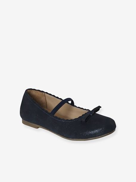 Glittery Leather Ballet Pumps for Girls, Designed for Autonomy 6337+6397 - vertbaudet enfant 
